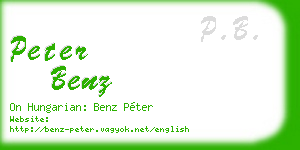 peter benz business card
